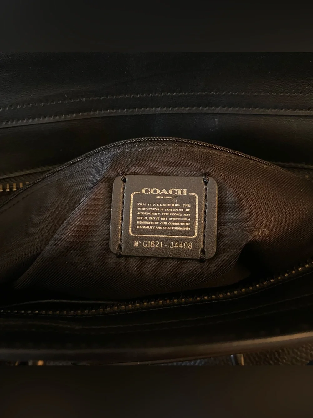 Coach Swagger 27 Black Leather Interior Satchel with Logo Patch - Picture 6 of 7